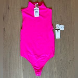 NWT 1/2 naked wardrobe sleeveless bodysuit hot pink